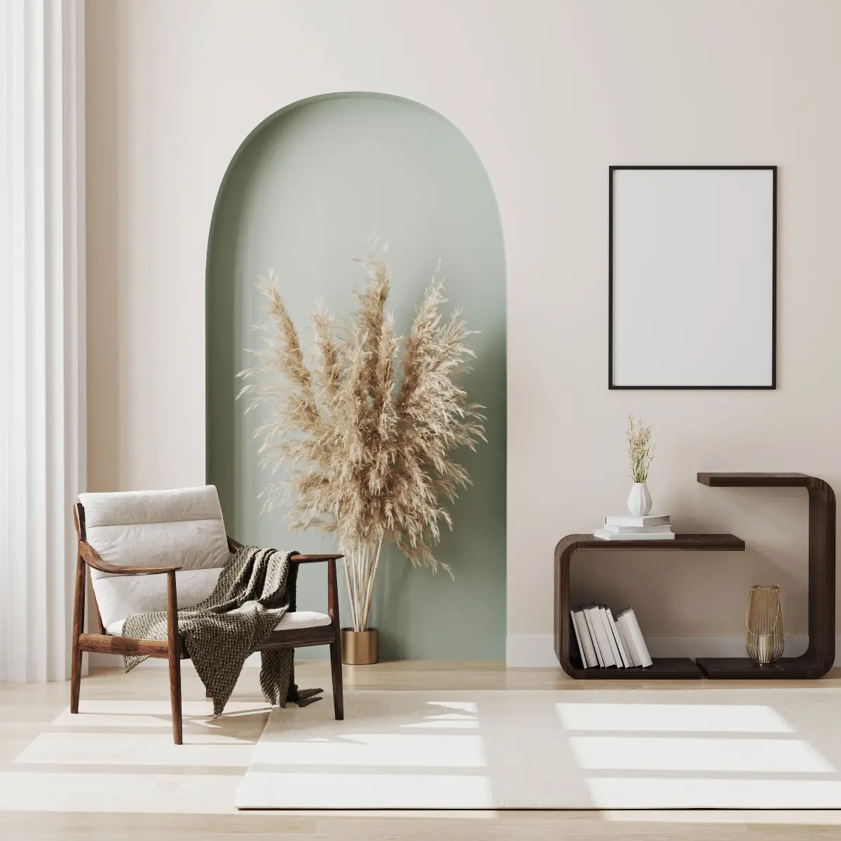Pared beige para salón